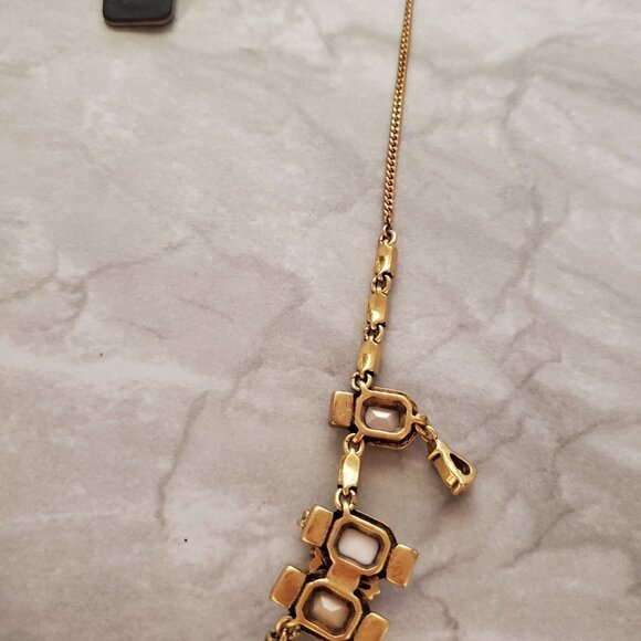 ✨ NEW J.Crew Rhinestones Crystals Mercury Glass Anitqed Statement Necklace ✨ - Picture 12 of 16